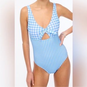 J Crew Tie Front Swim Suit XL EUC